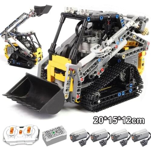 470 Piece Bricks MOC-13349 RC Motorized Compact Tracked Loader Car Building Blocks Boy Birthday Gift Kids Remote Control Toy