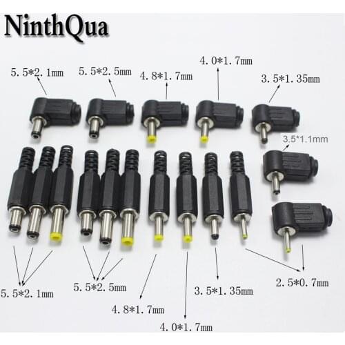 5.5x2.5 5.5x2.1 4.8x1.7 4.0x1.7 3.5x1.35 3.5x1.1 2.5x0.7 mm Male DC Power Plug Connector Angle 90 180 degree L Shaped Plugs