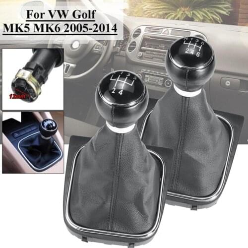 5/6 Speed M Gear Shifts Knob Lever Stick Gaiter Boot Cover Collar For V-W Golf Jet-ta MK5 MK6 2005-2014