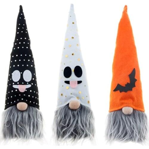 9 PCS Halloween Decorations Gnomes Plush Doll with Lights Battery Operated Table Ornament Holiday Home Indoor Decor Wholesale XB