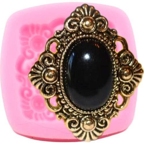 Diamond Gem Silicone Mold Vintage Jewelry Cupcake Topper Fondant Mold DIY Cake Decorating Tools Candy Resin Clay Chocolate Mould