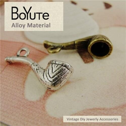 BoYuTe (100 Pieces/Lot) 13*20MM Antique Bronze Silver Plated Zinc Alloy Musical Instruments Charms for Jewelry Makings