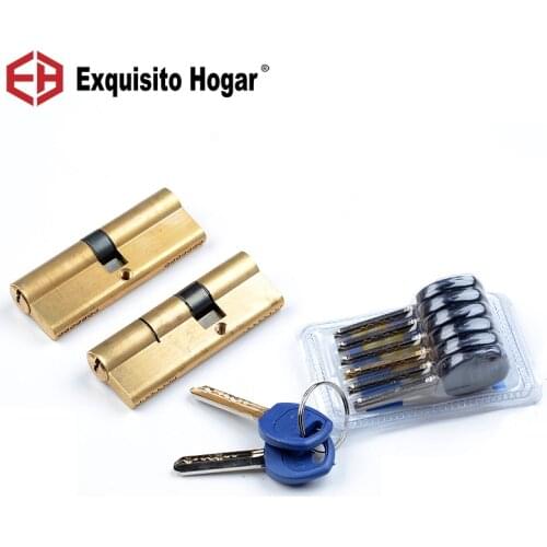 Brass Door Cylinder 100 105 110mm Cylinder AB 7 Key Anti-Theft Brass Lock Bedroom Bathroom Interior Locks Wooden Door