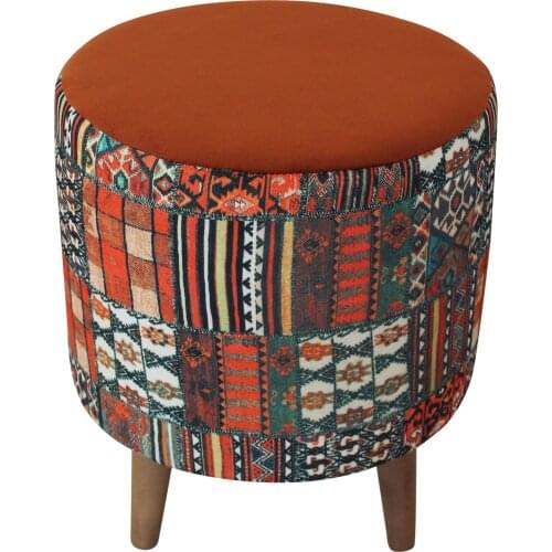 Arasta Ece Wood Pedestal Cylinder Rugs Cinnamon Stool Beech Disassemble Leg Velvet Fabric New Fast Shipping
