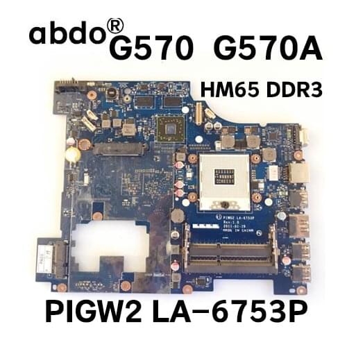 For Lenovo G570 G570A laptop motherboard PIGW2 LA-6753P motherboard HM65 DDR3 HD6300M 100% test work