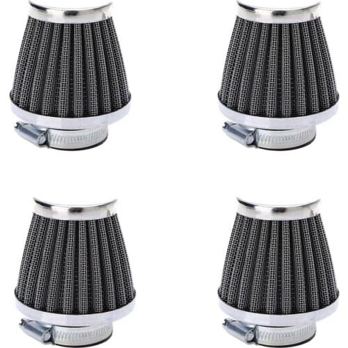 EE support 4Pcs 38mm Chrome Universal Motorcycle Air Filter Pod Scooter ATV Dirt Quad Bike