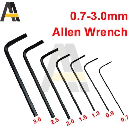 Set of 7 Allen Wrenches 0.7mm-3mm Mini Hexagon Wrench 0.7 0.9 1.3 1.5 2.0 2.5 3.0 Set Hex Allen Key Wrench Screwdriver Tool Kit