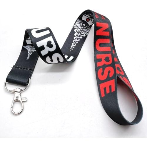 New 1 pcs Office Card Sleeve Sets ID Badge Case Clear Bank Credit Lanyards Cartoon Anime Doctors Nurse Keychain