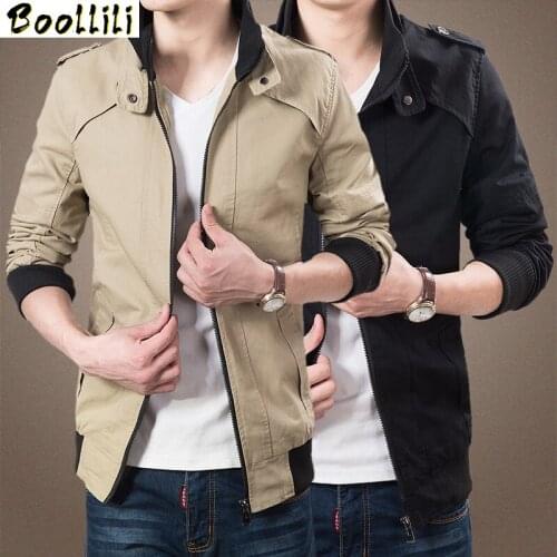 Boollili new arrival jacket men casual slim jackets and coats spring autumn male thin overcoat windbreaker