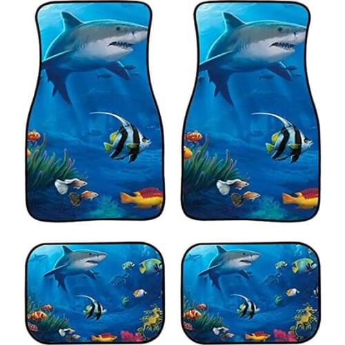 Aimaao Shark Print Personalized Car Mats Cute Universal Car Floor Mat Carpet Fit for Most SUV,Vans,Sedans Trucks For Toyota