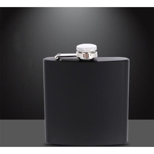 Portable Stainless Steel 6OZ Pocket Hip Flask Spray Matte Black Paint Alcohol Whiskey Black Bottle Mini Hip Flask Bottle