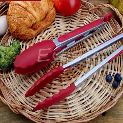 BBQ Tools Barbecue Cooking Tools BBQ Grill Utensils Outdoor Plastic Silicone Stainless Steel Tongs Kitchen Gadgets G13 Drop ship