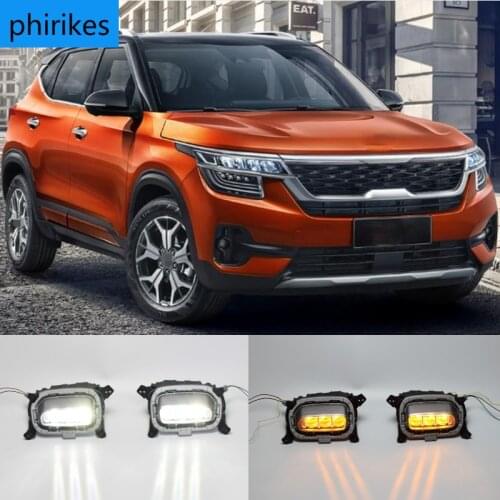 Turn Yellow Signal Relay 12V Car DRL Lamp LED Daytime Running Light for Kia Seltos KX3 2020 2021