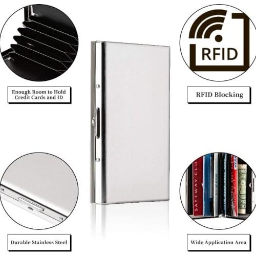 RFID Credit Card Holder Protector Stainless Steel Credit Card Case Metal Card Wallet ID Card Case
