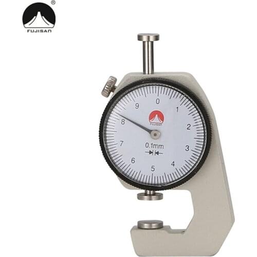 FUJISAN Mini Dial Thickness Gauge 0-10mm/0.1 Jewelry Gauge For Sheet Metal Leather Measuring Tools