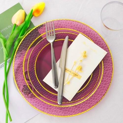 Environmental Degradation PLA Material Thickened Disposable Western Dining Table Wedding Outdoor Party Disc 10PCS