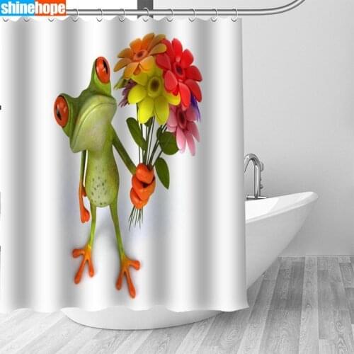 1PC Funny Frog Shower Curtains for Bathroom Polyester Shower Curtain Printing Curtain Cartoon Shower Curtains