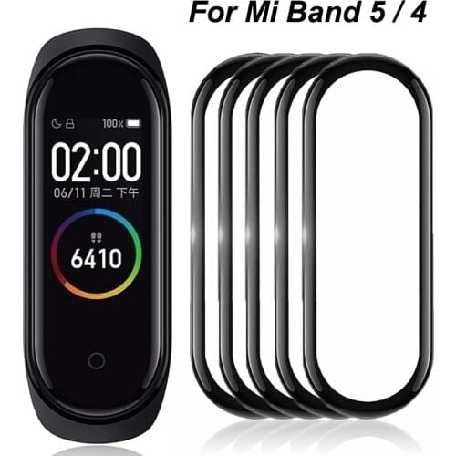 999D Protective Glass Film For Xiaomi Mi Band 4 5 6 Screen Protector Mi band 5 6 Cover Smart Watchband MiBand 4 5 Soft Film Case