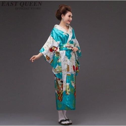 Women Japanese kimono traditional clothing 2018 geisha haori obi Japan kimono dress vintage female yukata costume DD982 L