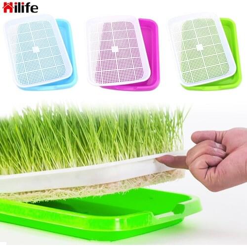 1 set Plastic Nursery Tray Double Layer Sprout Plate Hydroponics Seedling Tray Growing Vegetables seedlings