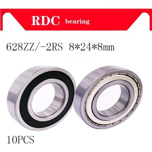 10pcs 628ZZ 628 628 2RS 8x24x8mm miniature deep groove ball bearing 8*24*8mm