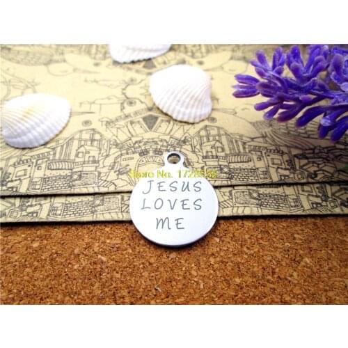 10pcs--stainless steel charms "jesus loves me" 5 style for choosing DIY Charms Pendants