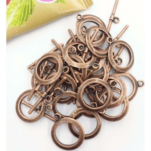 100 sets / piece antique red copper plated retro OT buckle bracelet necklace button DIY jewelry accessories wholesale