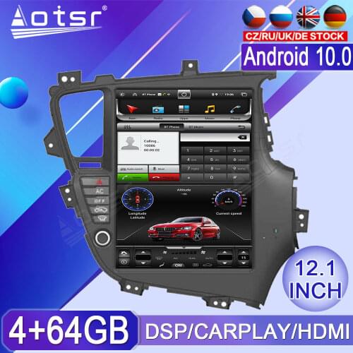 Build in DSP Carplay Android 10 Tesla Screen GPS Navi Car Multimedia Radio Player For Kia Optima/Kia K5 2011 2012-2015 head unit