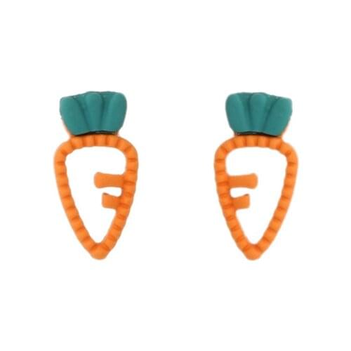20 pair/lot fashion jewelry accessories metal enamel small mini cute carrot earrings