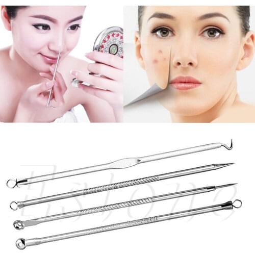 New Acne Blemish Pimple Extractor Tool Blackhead Comedone Remover High Quality Hot Sale 4 pcs