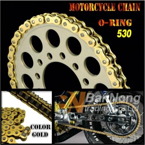 530 Motorcycle universal Gold Drive Chain O-Ring 120 links for TL1000 GSX1300R GSXR1000 R1 SV1000 CBR1000 FZ1N thickening