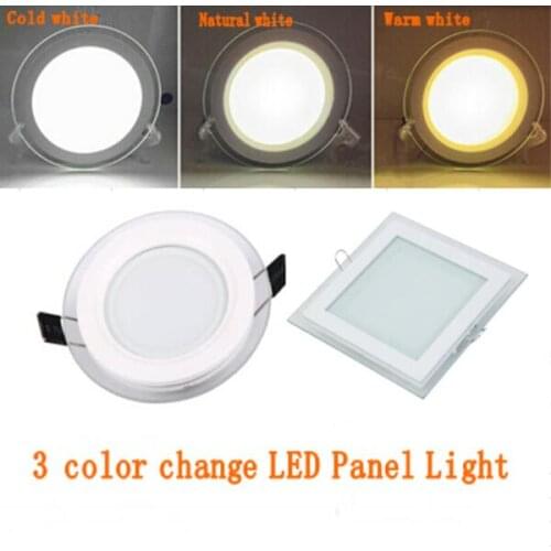 6W 9W 12W 18W Square Round Led Panel Light Embedded led Downlight Indoor Home Decoration Glass Ceiling Lights AC85-265V