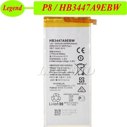 For Ascend P8 Battery HB3447A9EBW 2680mAh Mobile Phone Backup Bateria