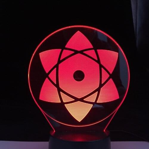 Anime 3D LED Kaleidoscope Sharingan Lamp Birthday Gift Night Light Touch Sensor Room Decor Lighting Bedroom Nightlight