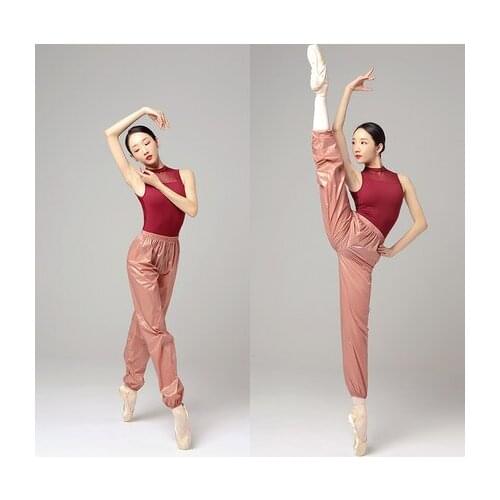 Ballet pants slimming sweat suit women dance ultralight fabric stovepipe fat burning new color Morandi