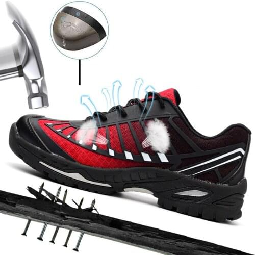 Wear-Resistant Safety Boots Lightweight Breathable Flying Woven Steel Toe Cap Smash-Proof And Stab-Resistant Safety Work Shoes