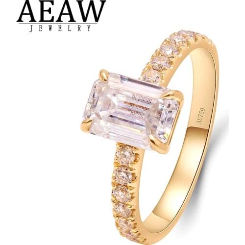 Classic 1.0carart 5x7mm Emerald Cut Moissanite Diamond Ring Gemstone Wedding Engagement Band Ring finger Fine Jewelry Wholesale