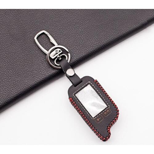 TW9.5 100% Leather Key Case Cover for Tomahawk 9.5 9.9 Two-Way Car Alarm LCD Transmitter Remote Fob Cover Free Shipping