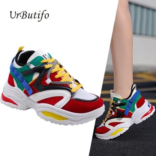 Urbutifo Fashion Sneaker Unisex Outdoor Comfortable Gym Shoes Women Breathable Ladies Shoes Flat Platform Sapato feminino