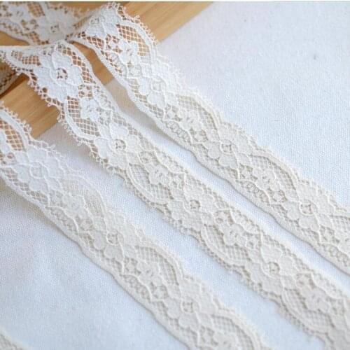 5 Meters Beige Laceness Polyester Lace Trim DIY Lace Ribbon for Doll Bags Crafts 2.8cm Width