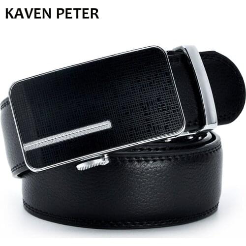Men Automatic Buckle Brand Designer Leather Belts Cowskin Luxury Automatic Buckle Leather Belt Alloy Buckle Men Waistband