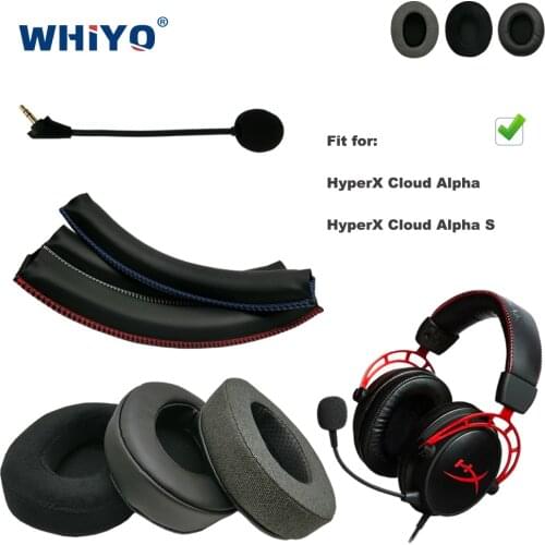 Thick Replacement Parts for HyperX Cloud Alpha, S Headset Ear Pads Microphone Bumper Mic Headband Earmuff