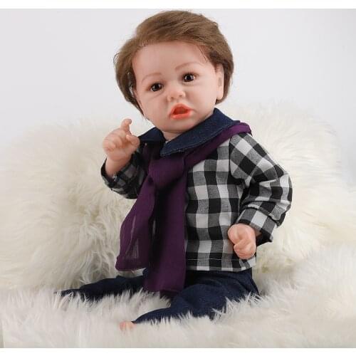 New 58cm Design Lifelike Reborn Baby boy Dolls With Soft Body doll for Kids Christmas Gift Best Playmates