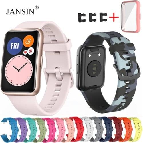 Silicone Band For Huawei Watch Fit Strap Watch Case Screen Protector Bracelet with tool For Huawei Watch Fit Strap Accessories