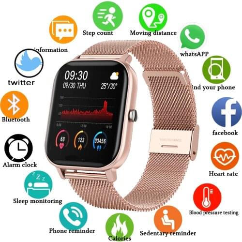 New Smartwatch Ladies Multifunctional Sports heart rate Blood pressure waterproof sports watch smart watch For men And women+Box