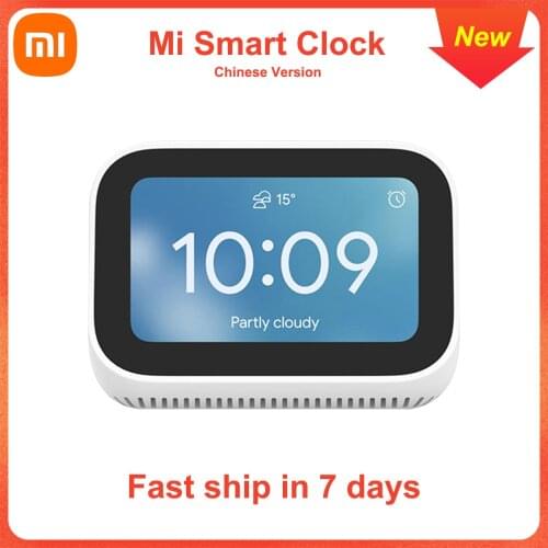 China Version Xiaomi Mi Smart Clock AI Touch Screen Speaker Bluetooth 5.0 Digital Display Alarm Clock WiFi Connection Speaker
