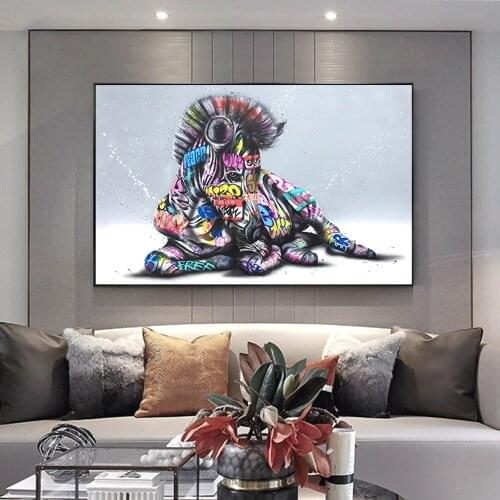 Modern Colorful Graffiti Horse Canvas Painting Animals Posters and Prints Cuadros Wall Pictures for Living Room Home Decoration
