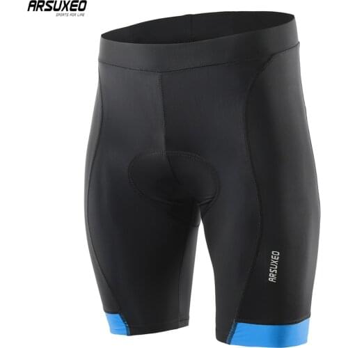 ARSUXEO Men Cycling Shorts 3D Gel Pad Shockproof MTB Bike Shorts Mountain Bicycle Cycling Short Pants High Elasticity Reflective