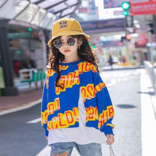 Letter Spring Autumn Tops Hoodies Girls Sweatshirts Jacket Coat Kids Overcoat Outwear Teenager Wedding Party Dress