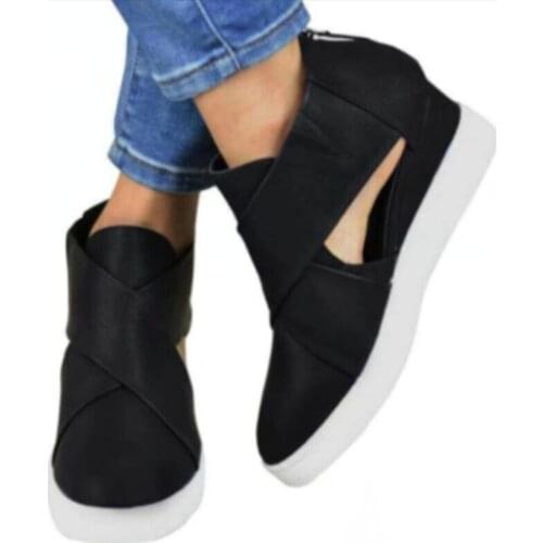 Large Size Sandals Women New Zipper Wedge Heel Women Shoes European and Beautiful Women Shoes Wedge Heel Sandals
